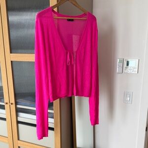 GAP Bright Hot Pink Lightweight Open Cardigan